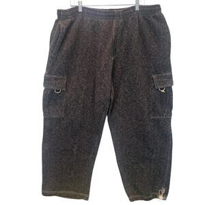Vintage 21 Pro USA Mens Pants 2XL Gray Cargo Cropped Fleece Sweatpant 90s